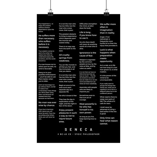 Seneca Stoicism Inspirational Quote Collection Minimalist Typography Black & White Matte Vertical Poster